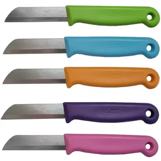 Solingen Schilmesje – RVS Glad – 16 cm met Blade Cover – Mix Kleur – 5 Stuks