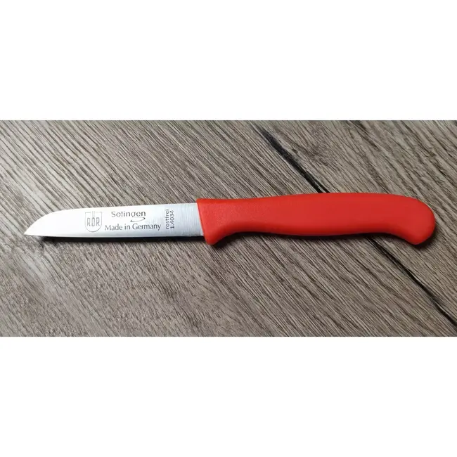 RÖR Solingen Schilmesje Recht – Kunststof Handvat – RVS Lemmet – Neon Rood