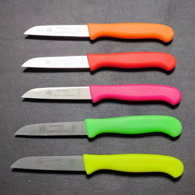 RÖR Solingen Schilmesje Recht – Kunststof Handvat – RVS Lemmet – Neon Rood