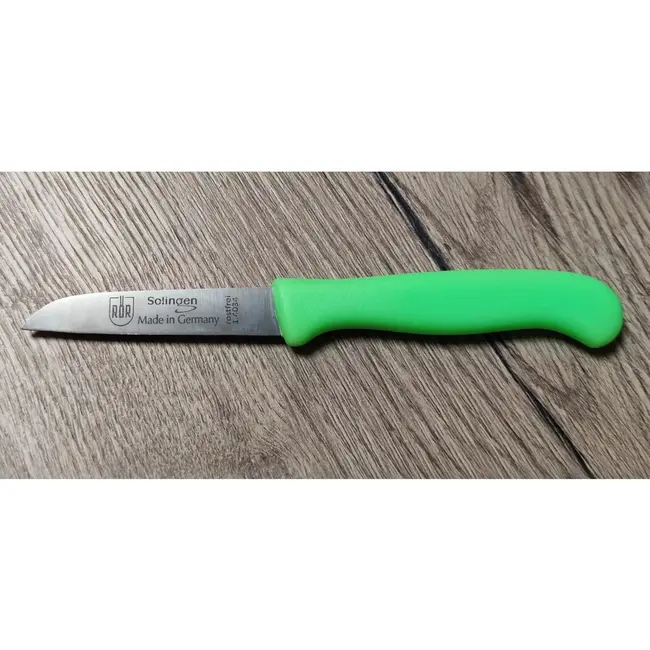 RÖR Solingen Schilmesje Recht – Kunststof Handvat – RVS Lemmet – Neon Groen