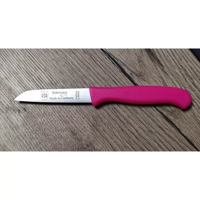 RÖR Solingen Schilmesje Recht – Kunststof Handvat – RVS Lemmet – Neon Roze