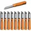 Solingen Schilmesje Robuust Handvat – RVS Glad – 16 cm met Blade Cover – Oranje – 10 stuks