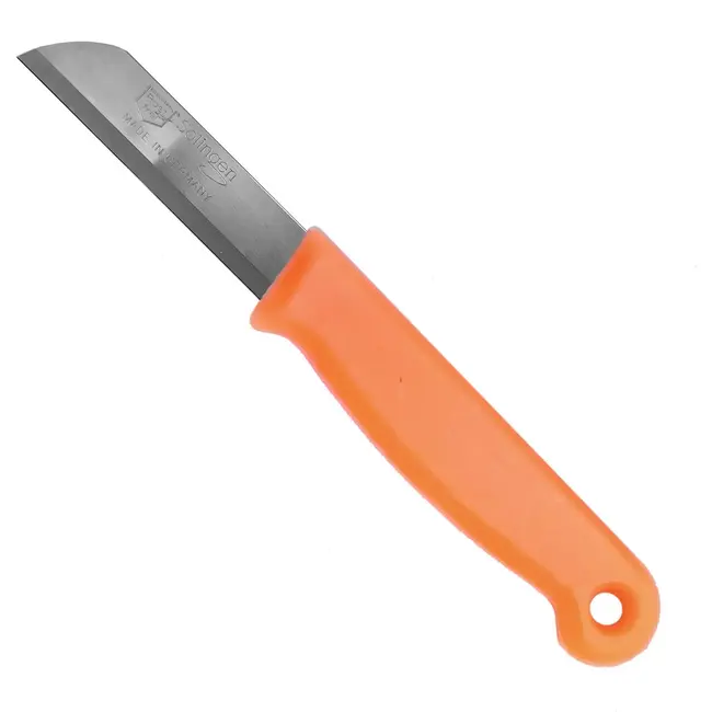 Solingen Schilmesje – RVS – Glad – 16 cm met Blade Cover – Neon Oranje