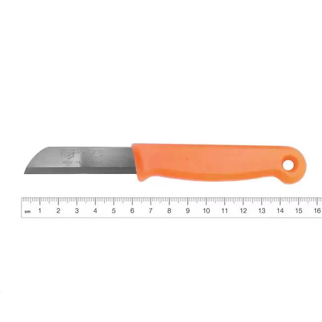 Solingen Schilmesje – RVS – Glad – 16 cm met Blade Cover – Neon Oranje