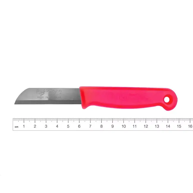Solingen Schilmesje – RVS – Glad – 16 cm met Blade Cover – Neon Rood