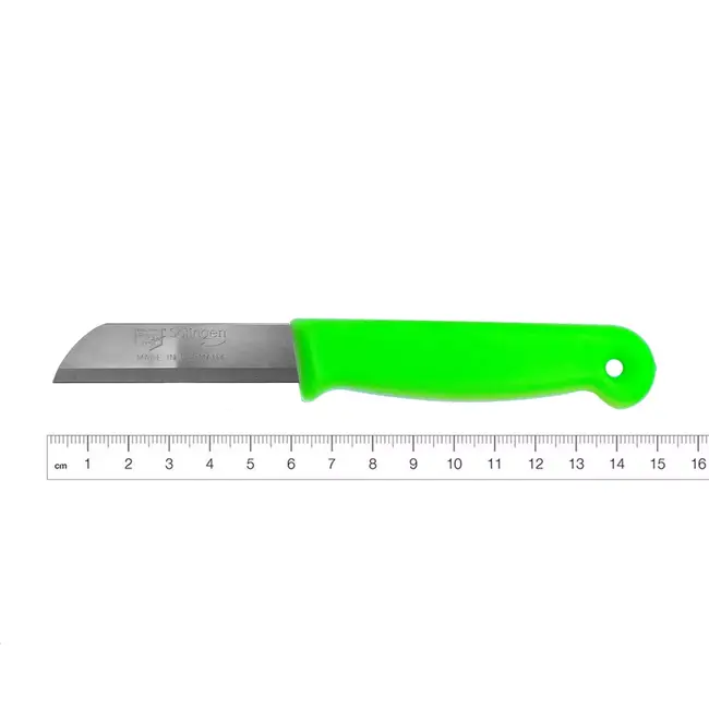 Solingen Schilmesje – RVS – Glad – 16 cm met Blade Cover – Neon Groen