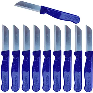 Solingen Schilmesje Robuust Handvat – RVS Glad – 16 cm met Blade Cover – Paars Glitter – 10 stuks