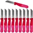 Solingen Schilmesje Robuust Handvat – RVS Glad – 16 cm met Blade Cover – Rood Glitter – 10 stuks