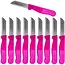 Solingen Schilmesje Robuust Handvat – RVS Glad – 16 cm met Blade Cover – Roze Glitter – 10 stuks