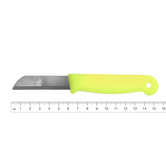 Solingen Schilmesje – RVS – Glad – 16 cm met Blade Cover – Neon Geel – 10 stuks