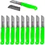 Solingen Schilmesje – RVS – Glad – 16 cm met Blade Cover – Neon Groen – 10 stuks