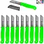 Solingen Schilmesje – RVS – Glad – 16 cm met Blade Cover – Neon Groen – 10 stuks