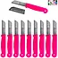 Solingen Schilmesje – RVS – Glad – 16 cm met Blade Cover – Neon Roze – 10 stuks