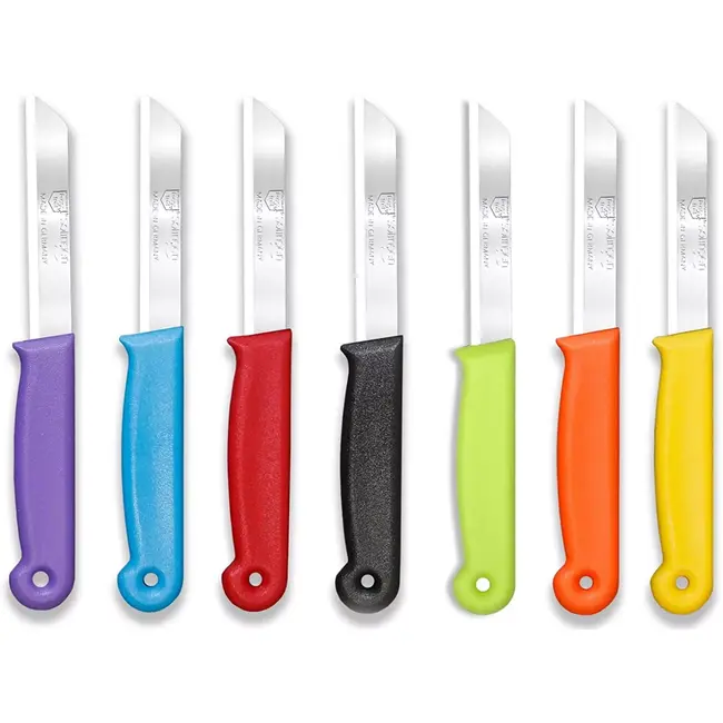 Solingen Schilmesje – RVS Glad – 18,5 cm met Blade Cover – Mix – 7 stuks
