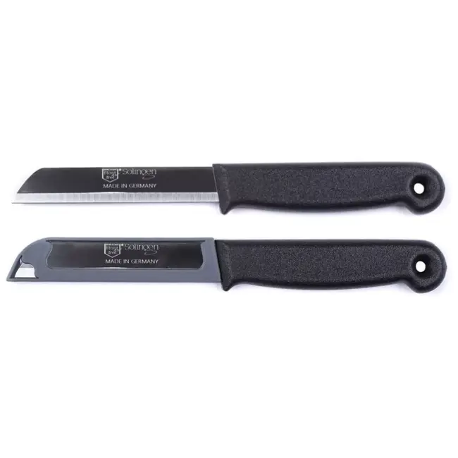 Solingen Schilmesje – RVS Glad – 18,5 cm met Blade Cover – Mix – 7 stuks