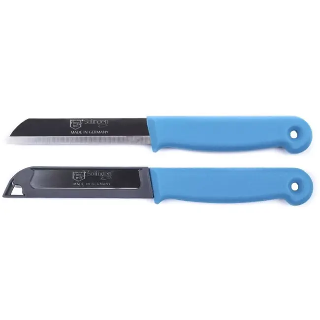 Solingen Schilmesje – RVS Glad – 18,5 cm met Blade Cover – Mix – 7 stuks