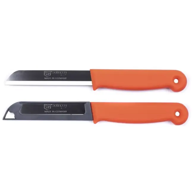 Solingen Schilmesje – RVS Glad – 18,5 cm met Blade Cover – Mix – 7 stuks