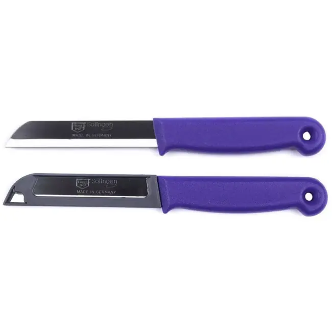 Solingen Schilmesje – RVS Glad – 18,5 cm met Blade Cover – Mix – 7 stuks