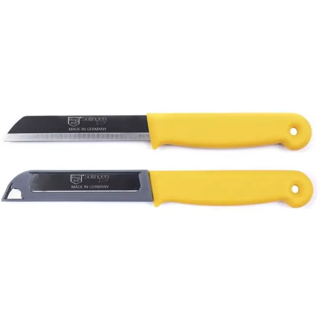 Solingen Schilmesje – RVS Glad – 18,5 cm met Blade Cover – Mix – 7 stuks