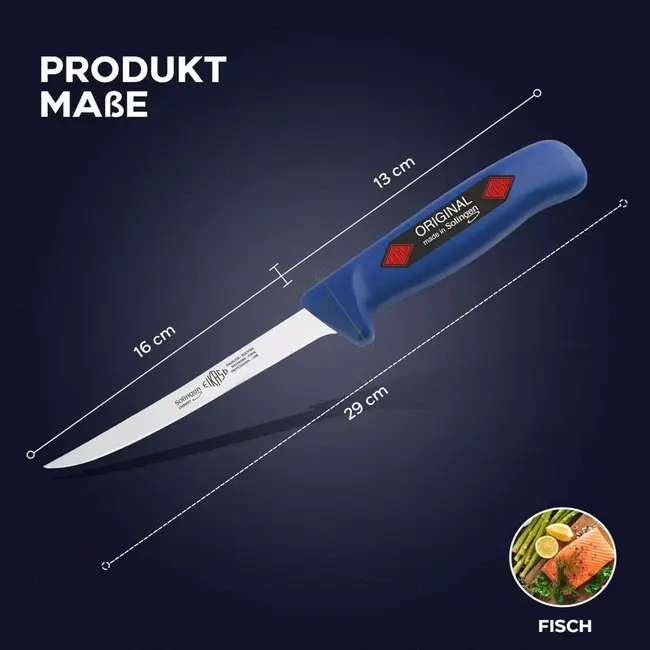 Eikaso Solingen 3-delige vismessenset – Flexibele lemmeten – Ergonomische handvatten – Blauw