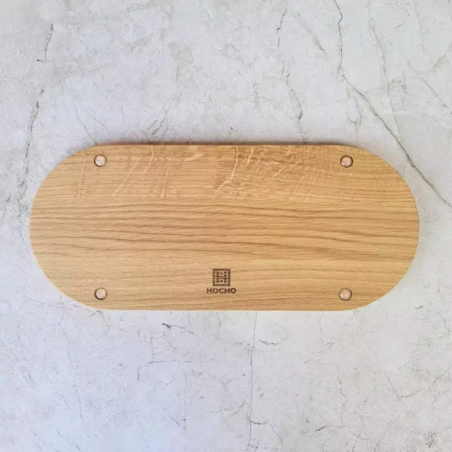 HOCHO Eiken Houten Dienblad – 350x150x15 mm – Hardwax Bescherming – Met Silicone Voetjes