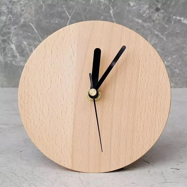 HOCHO Massief Beukenhouten Staande Klok – Ø150x15 mm – Minimalistisch Design