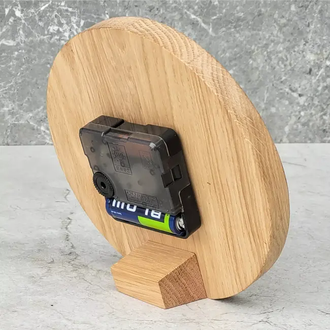 HOCHO Massief Eikenhouten Staande Klok – Ø150x15 mm – Minimalistisch Design