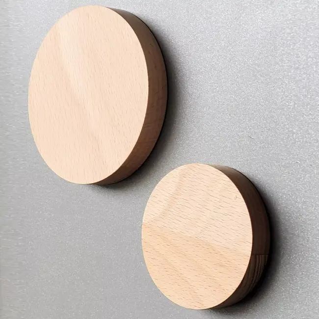 HOCHO Beukenhouten Koelkastmagneet ∅80 mm – Elegant en Personaliseerbaar