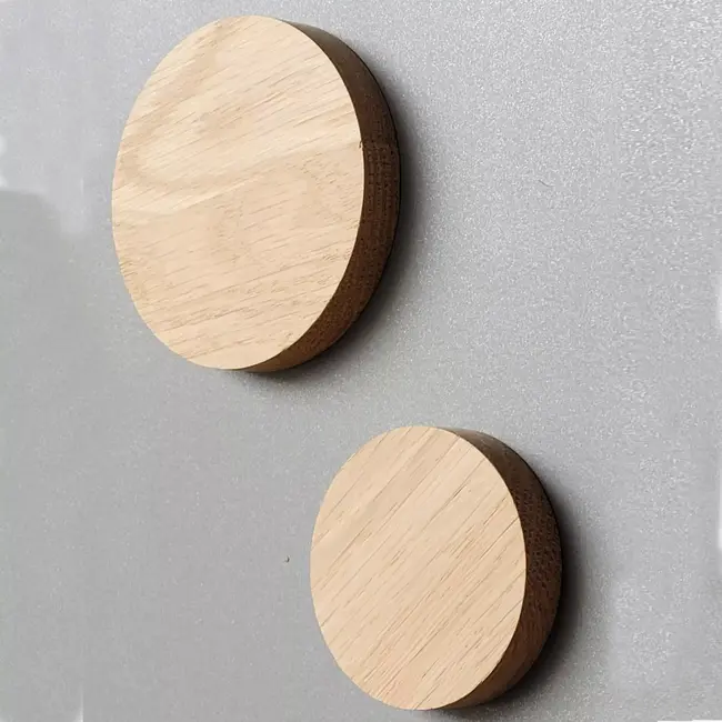 HOCHO Eikenhouten Koelkastmagneet ∅80 mm – Perfect voor Decoratie en Promotie