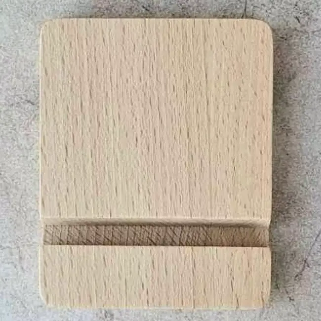HOCHO Beukenhouten Telefoonstandaard 100x80x15 mm – Stijlvol en Personaliseerbaar