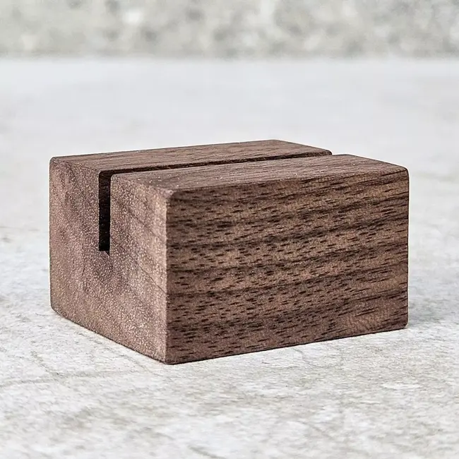 HOCHO Walnotenhouten Mini Kaartenhouder 34 mm – Luxe en Functioneel