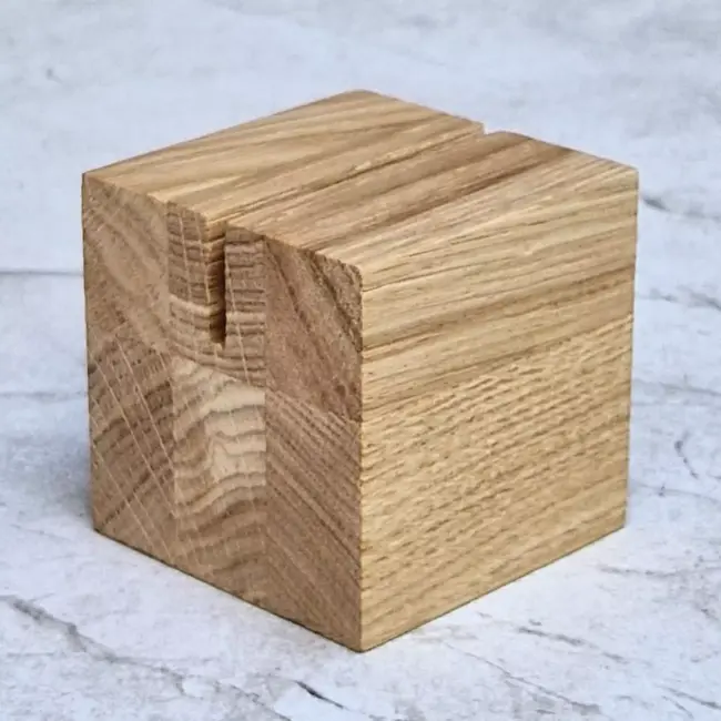 HOCHO Eikenhouten Kaartenhouder 60x60x60 mm – Luxe en Functioneel