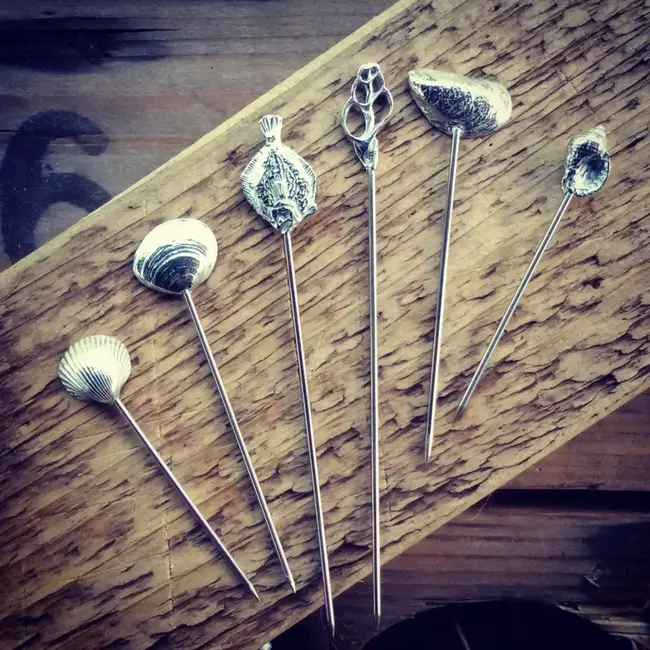 Anovi Zilvertinnen Schaal- en Schelpdierprikkers – Luxe Tapaservaring – 6-Delige Set