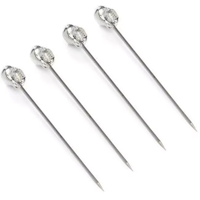 Anovi Tapasprikkers met Schelpmotief – 4 Stuks – Ambachtelijk Zilvertin