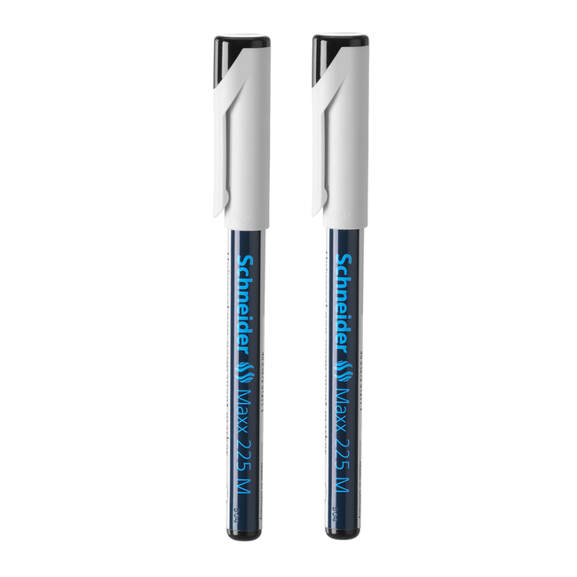 HENDI Non-permanente marker zwart 1,0 mm voor plastic, glas en metaal, 2 stuks