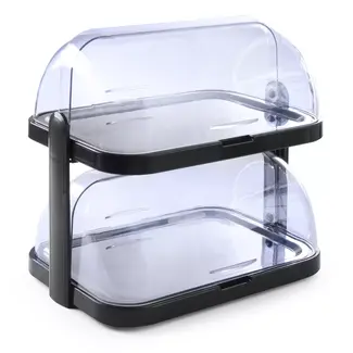 HENDI Dubbele koeldisplay met rolltop donkergrijs 440 x 320 x 440 mm