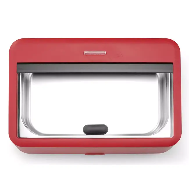 HENDI Stijlvolle chafing dish – rood – digitaal bedieningspaneel – gehard glazen deksel – 607x402x245 mm