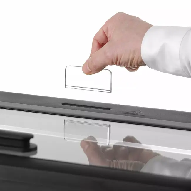 HENDI Stijlvolle chafing dish – rood – digitaal bedieningspaneel – gehard glazen deksel – 607x402x245 mm