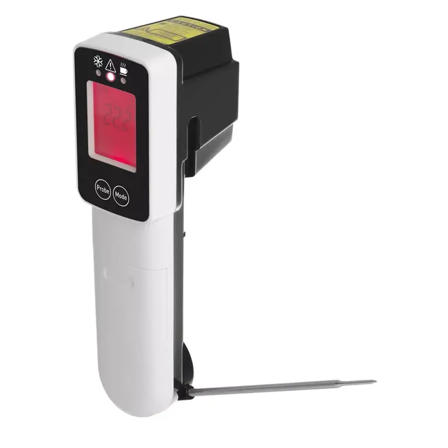 HENDI Infrarood thermometer met inklapbare sonde – HACCP controlelampje – Meetbereik -60°C tot 350°C
