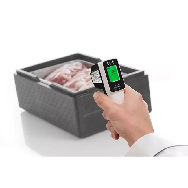 HENDI Infrarood thermometer met inklapbare sonde – HACCP controlelampje – Meetbereik -60°C tot 350°C