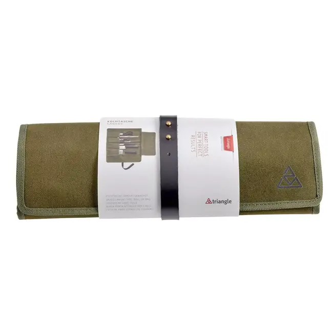 Triangle Duurzame Canvas Koksroltas – Ruim & Afwasbaar – Met Verstelbare Leren Riem