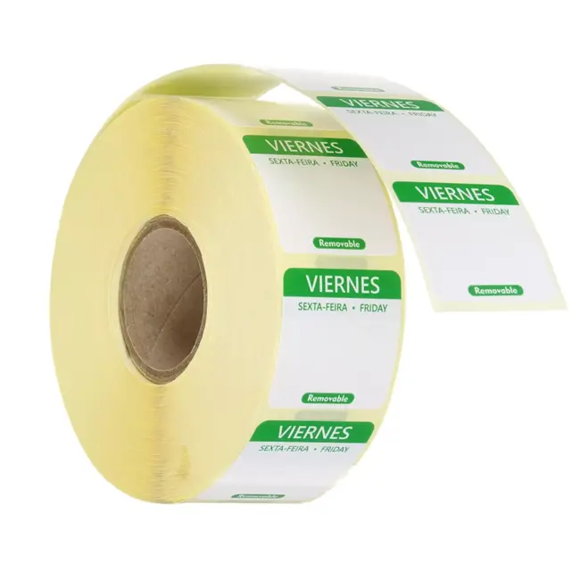 HENDI Voedselveiligheidsstickers, multifunctioneel, eenvoudig verwijderbaar , HENDI, Vrijdag, Groen, 1000 st., 25x25x(H)mm