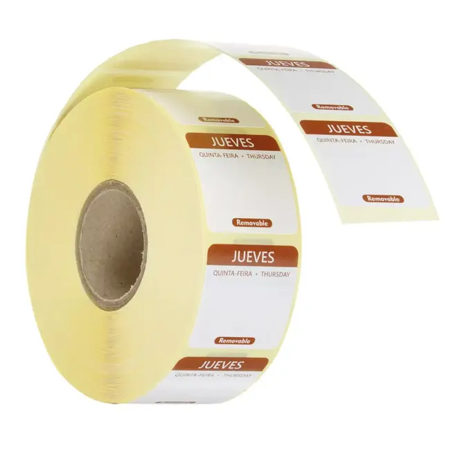 HENDI Voedselveiligheidsstickers, multifunctioneel, eenvoudig verwijderbaar , HENDI, Donderdag, Bruin, 1000 st., 25x25x(H)mm