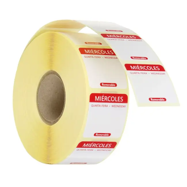 HENDI Voedselveiligheidsstickers, multifunctioneel, eenvoudig verwijderbaar , HENDI, Woensdag, Rood, 1000 st., 25x25x(H)mm