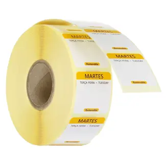 HENDI Voedselveiligheidsstickers, multifunctioneel, eenvoudig verwijderbaar , HENDI, Dinsdag, Geel, 1000 st., 25x25x(H)mm