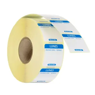 HENDI Voedselveiligheidsstickers blauw maandag 25 mm, 1000 stuks op rol