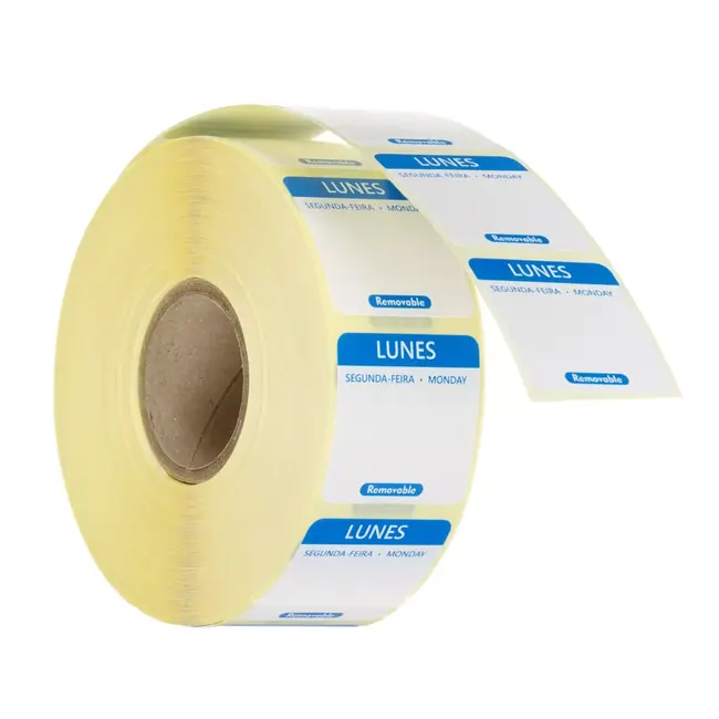 HENDI Voedselveiligheidsstickers, multifunctioneel, eenvoudig verwijderbaar , HENDI, Maandag, Blauw, 1000 st., 25x25x(H)mm