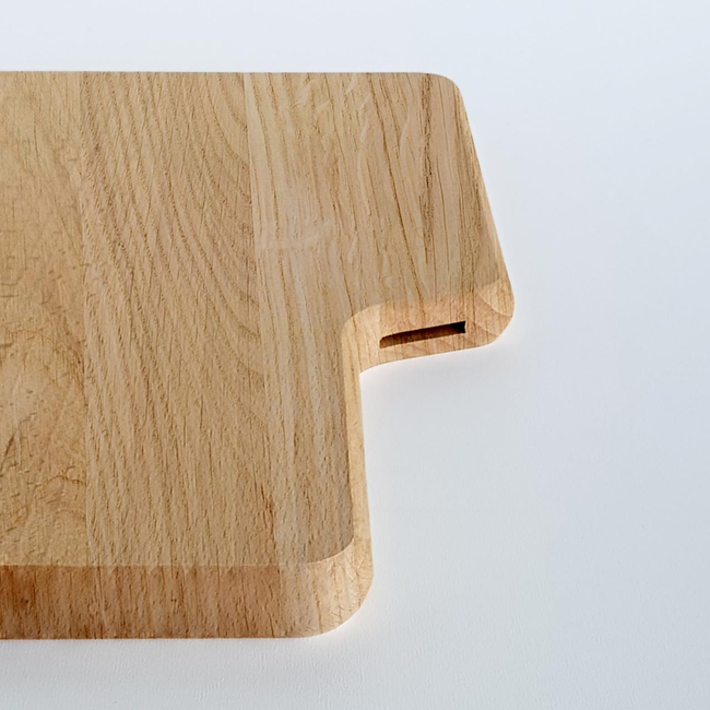 HOCHO Vanta Snijplank van eikenhout 300 x 200 x 15 mm met mesgleuf, inclusief Victorinox mes en unit box, om te snijden en serveren