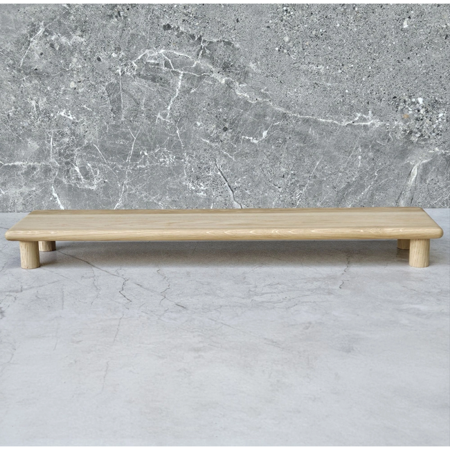 HOCHO Onyx Eiken serveertray Aya 565 x 140 x 55 mm met pootjes, hard wax, ideaal voor sushi, presentatie en gravure