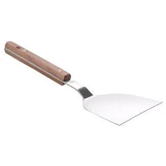 HENDI Teppanyaki spatel – roestvast staal – walnoothouten handgreep – 240x105 mm